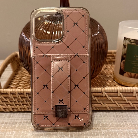 Wallis Other - Walli Tan with black bows Patterned Phone Case with Stand for iPhone 14 Pro Max